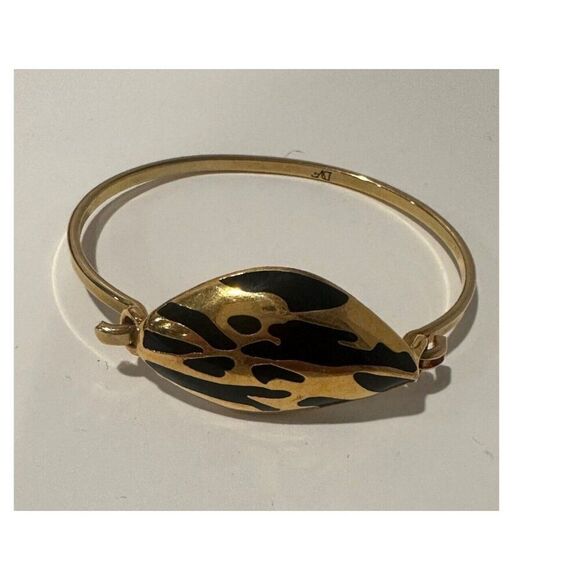 Diane Von Furstenberg Black and Gold Contemporary Artsy Bracelet - Picture 1 of 6